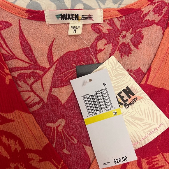 NWT Max Studio Red and Orange Floral Blouse - Picture 5 of 6